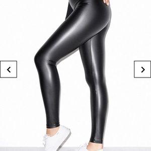 American Apparel Matte Black Metallic Leggings - S